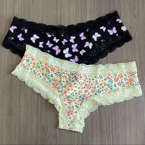 VS PINK Lace-Trimmed Cheekster Panty Pair (XL)